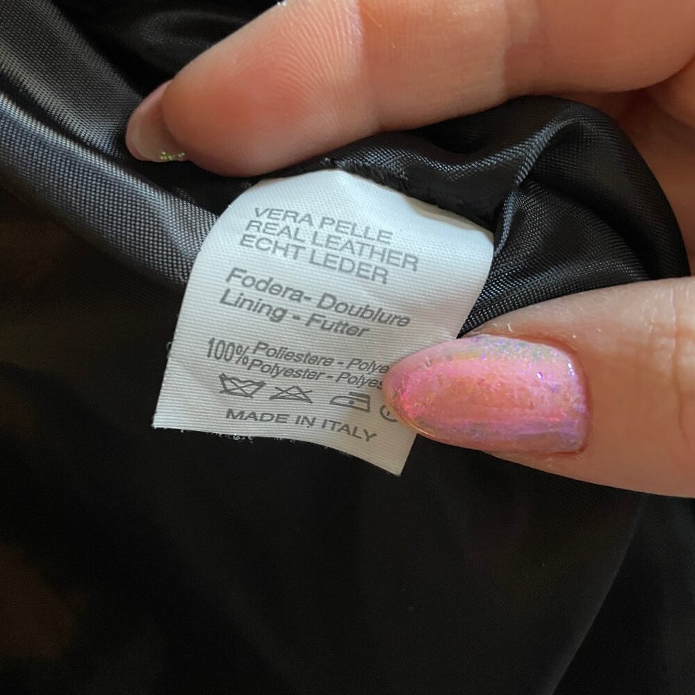 Real Italian leather black moto zip jacket size XL-XXL - Picture 4 of 11